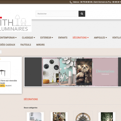 Creation du site e-commerce - grluminaires