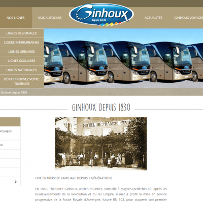 Creation du site vitrine - Ginhoux Autocars