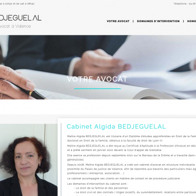 Creation du site vitrine - Avocat-bedjeguelal