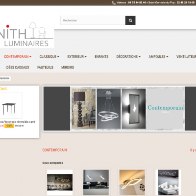 Creation du site e-commerce - grluminaires